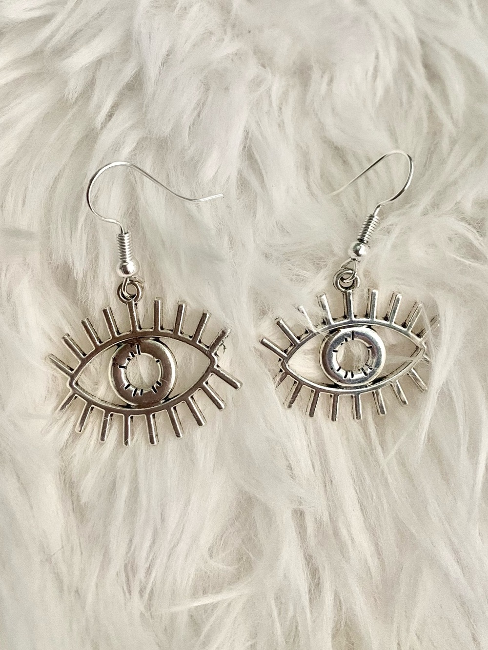 Silver Eye Dangle Earrings - Women's Jewelry
